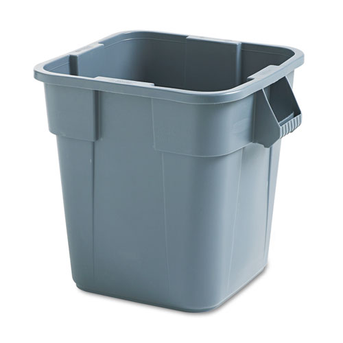 Square Brute Container, 28 gal, Polyethylene, Gray