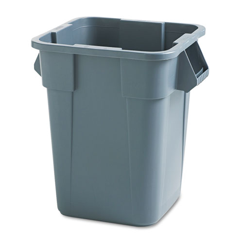 Rubbermaid® Commercial Square Brute Container, 28 gal, Polyethylene, Gray
