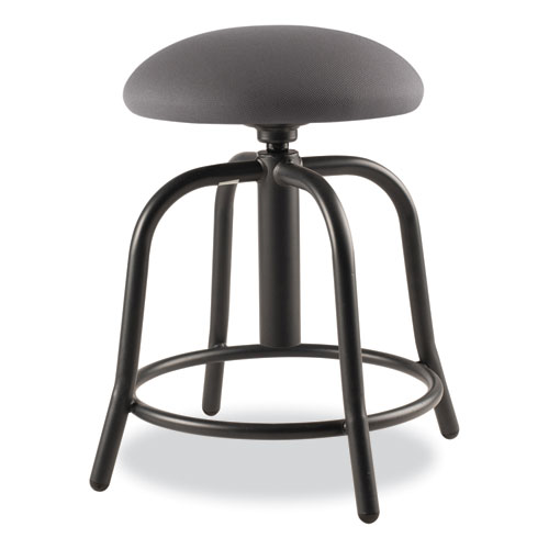 6800 Series Height Adj Fabric Seat Stool, Supports 300 lb, 18" to 25" Height, Charcoal Seat/Black Base, Ships in 1-3 Bus Days