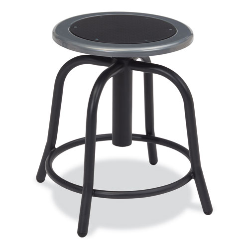 6800 Series Height Adjustable Metal Seat Swivel Stool, Supports 300lb, 18"-24" Seat Ht, Black Seat/Base,Ships in 1-3 Bus Days