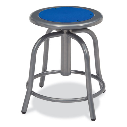 6800 Series Height Adj Metal Seat Stool, Supports 300 lb, 18"-24" Seat Ht, Persian Blue Seat/Gray Base, Ships in 1-3 Bus Days