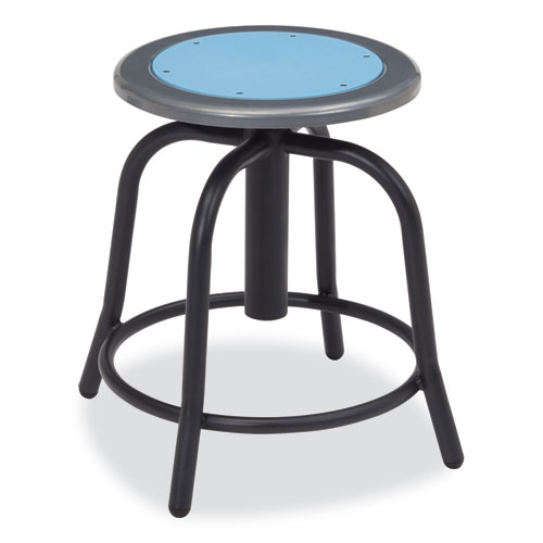 6800 Series Height Adj Metal Seat Stool, Supports 300 lb, 18" to 24" Seat Ht, Blueberry Seat/Black Base,Ships in 1-3 Bus Days