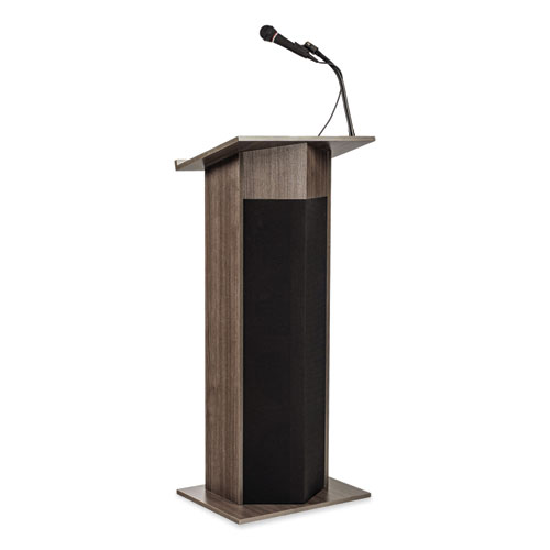 Image of Power Plus Lectern, 22 x 17 x 46, Ribbonwood, Ships in 1-3 Business Days