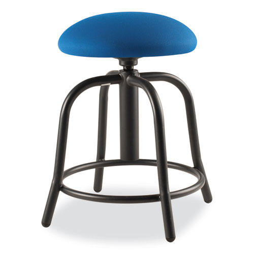 6800 Series Height Adj Fabric Padded Seat Stool, Support 300lb, 18"-25" Ht, Cobalt Blue Seat/Black Base,Ships in 1-3 Bus Days