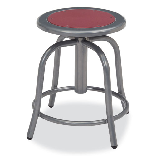 NPS® 6800 Series Height Adj Metal Seat Stool, Supports 300 lb, 18" to 24" Seat Ht, Blueberry Seat/Black Base,Ships in 1-3 Bus Days
