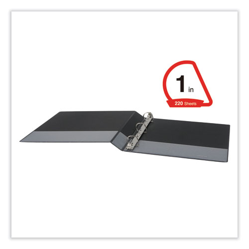 Image of Universal® Slant D-Ring View Binder, 3 Rings, 1" Capacity, 11 X 8.5, Black, 12/Carton