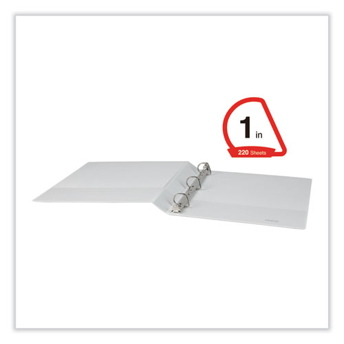 Image of Universal® Slant D-Ring View Binder, 3 Rings, 1" Capacity, 11 X 8.5, White, 12/Carton