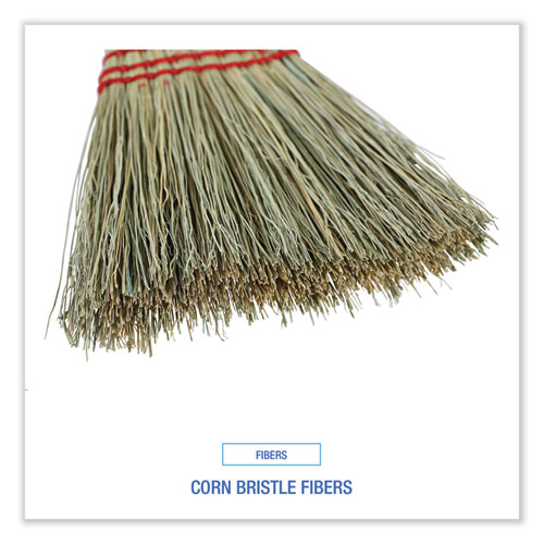 Image of Boardwalk® Corn Whisk Broom, Corn Fiber Bristles, 9" Bristle Length, Yellow, 12/Carton
