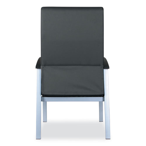 Alera metaLounge Series High-Back Guest Chair, 24.6" x 26.96" x 42.91", Black Seat, Black Back, Silver Base