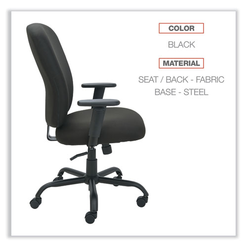 Alera Mota Series Big and Tall Chair, Supports Up to 450 lb, 19.68" to 23.22" Seat Height, Black