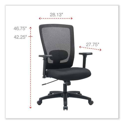 Alera Envy Series Mesh High-Back Swivel/Tilt Chair, Supports Up to 250 lb, 16.88" to 21.5" Seat Height, Black