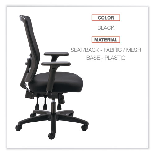 Image of Alera® Envy Series Mesh High-Back Multifunction Chair, Supports Up To 250 Lb, 16.88" To 21.5" Seat Height, Black