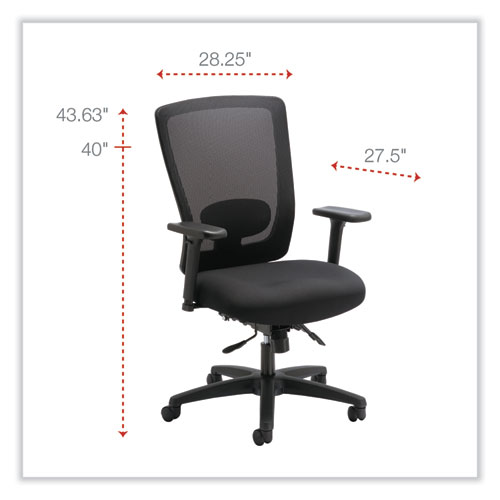 Image of Alera® Envy Series Mesh Mid-Back Multifunction Chair, Supports Up To 250 Lb, 17" To 21.5" Seat Height, Black