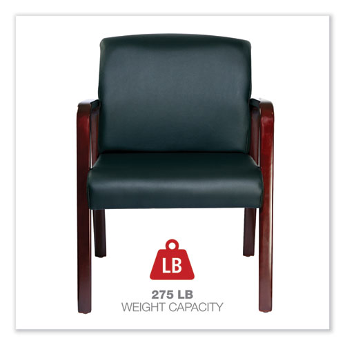 Image of Alera® Reception Lounge Wl Series Guest Chair, 24.21" X 24.8" X 32.67", Black Seat, Black Back, Mahogany Base