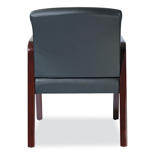 Image of Alera® Reception Lounge Wl Series Guest Chair, 24.21" X 24.8" X 32.67", Black Seat, Black Back, Mahogany Base