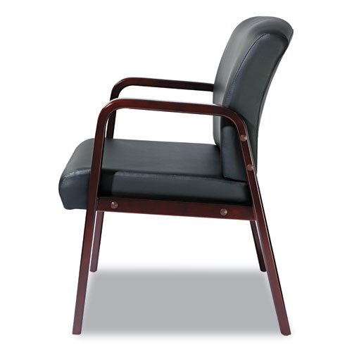 Alera Reception Lounge WL Series Guest Chair, 24.21" x 24.8" x 32.67", Black Seat, Black Back, Mahogany Base