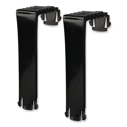 Two Break-Resistant Plastic Partition Brackets, For 2.63 to 4.13 Wide Partition Walls, Black, 2/Pack