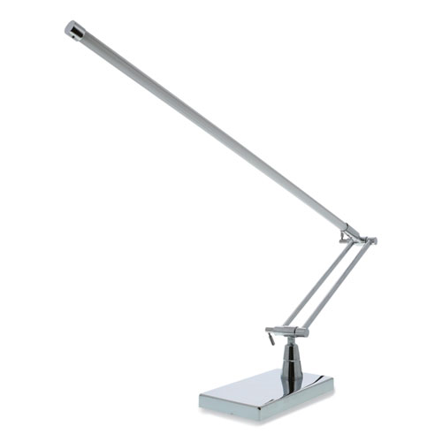 Modern LED Clamp Desk Lamp, 15.7" High, Silver