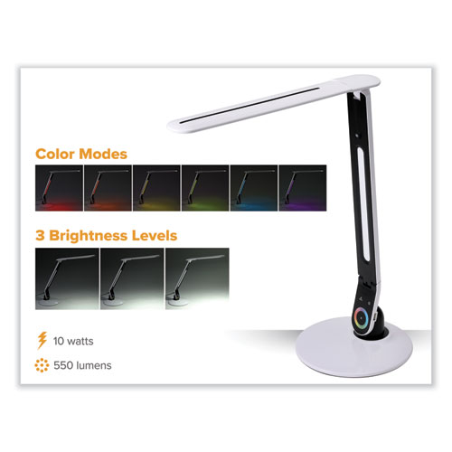 Office Color Changing Desk Lamp with RGB Arm, 20" High, White