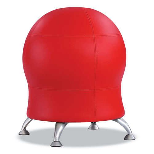 Zenergy Ball Chair, Backless, Supports Up to 250 lb, Red Vinyl, Ships in 1-3 Business Days