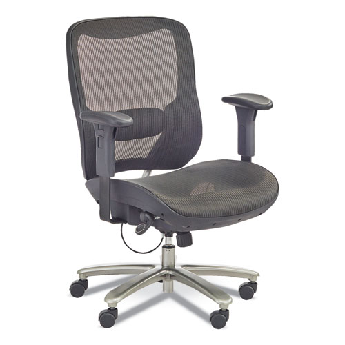 Safco® Lineage Big & Tall All-Mesh Task Chair, Supports 400Lb, 19.5" - 23.25" High Black Seat,Chrome Base,Ships In 1-3 Business Days