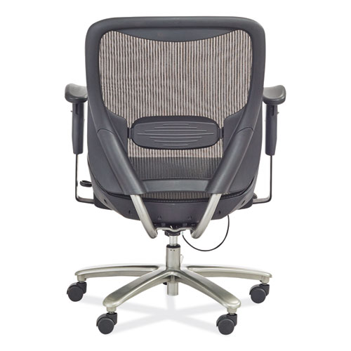 Image of Safco® Lineage Big & Tall All-Mesh Task Chair, Supports 400Lb, 19.5" - 23.25" High Black Seat,Chrome Base,Ships In 1-3 Business Days