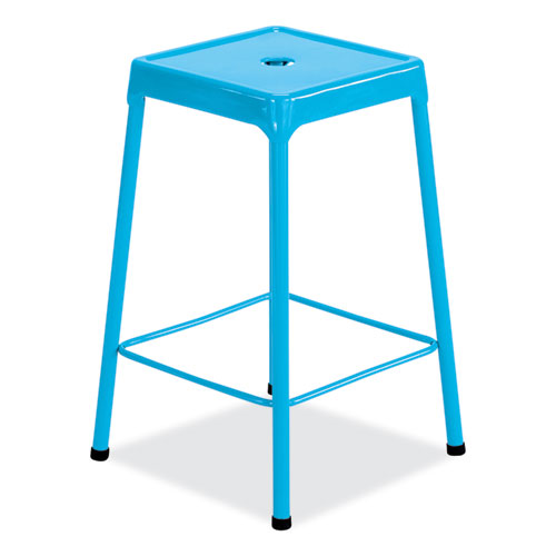 Safco® Steel Counter Stool, Backless, Supports Up To 250 Lb, 25" High Babyblue Seat, Babyblue Base, Ships In 1-3 Business Days