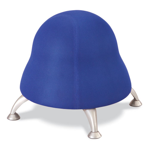 Safco® Runtz Ball Chair, Backless, Supports Up to 250 lb, Blue Fabric Seat, Silver Base, Ships in 1-3 Business Days