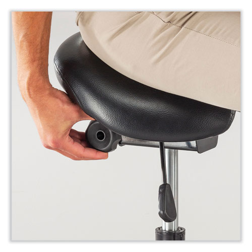 Image of Safco® Twixt Extended-Height Saddle Seat Stool, Backless, Supports 300Lb, 22.9" To 32.7" High Black Seat, Ships In 1-3 Business Days
