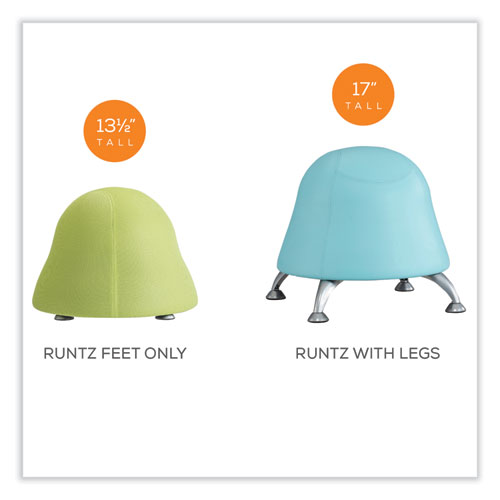 Runtz Ball Chair, Backless, Supports Up to 250 lb, Baby Blue Vinyl Seat, Silver Base, Ships in 1-3 Business Days