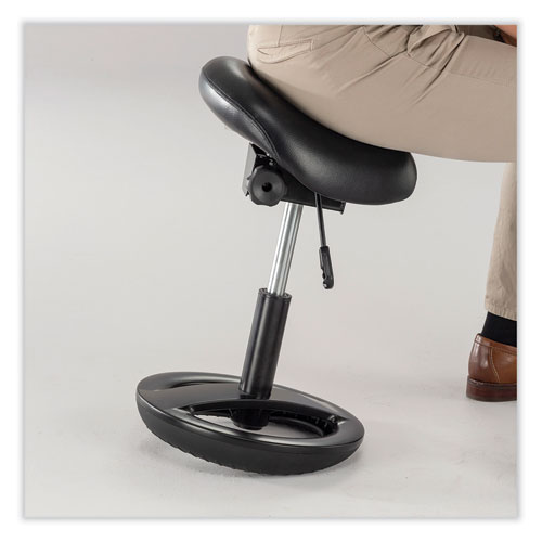 Image of Safco® Twixt Sitting-Height Saddle Seat Stool, Backless, Max 300Lb, 19" To 24" High Seat,Black Seat/Base, Ships In 1-3 Business Days