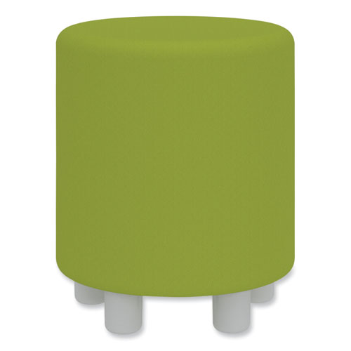 Learn Cylinder Vinyl Ottoman, 15" dia x 18"h, Green, Ships in 1-3 Business Days