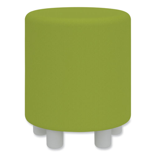 Learn Cylinder Vinyl Ottoman, 15" x 15" x 18", Green