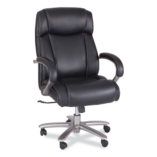 Safco® Lineage Big & Tall High Back Task Chair, Max 500 Lb, 20.5" To 24.25" High Black Seat, Chrome Base, Ships In 1-3 Business Days