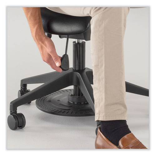 Image of Safco® Saddle Seat Lab Stool, Backless, Supports Up To 250 Lb, 21.25"-26.25" High Black Seat, Black Base, Ships In 1-3 Business Days