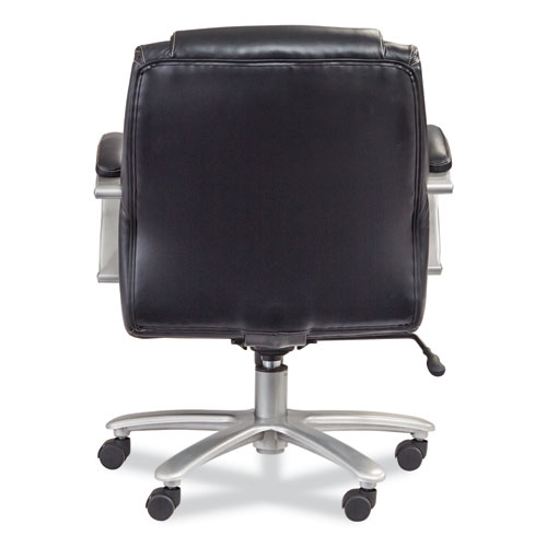 Image of Safco® Lineage Big and Tall Mid Back Task Chair 24.5" Back, Supports 350 lb, 19.5" to 23.25" Seat Height, Black Seat, Chrome Base