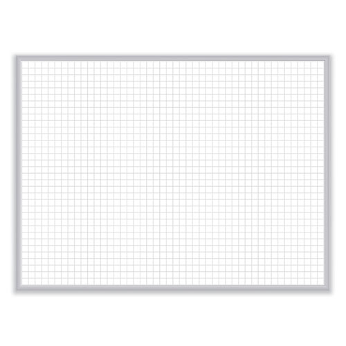 1 x 1 Grid Magnetic Whiteboard, 48.5 x 36.5, White/Gray Surface, Satin Aluminum Frame, Ships in 7-10 Business Days