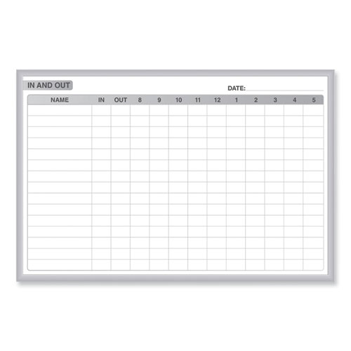 Ghent In/Out Magnetic Whiteboard, 36 x 24, White/Gray Surface, Satin Aluminum Frame, Ships in 7-10 Business Days