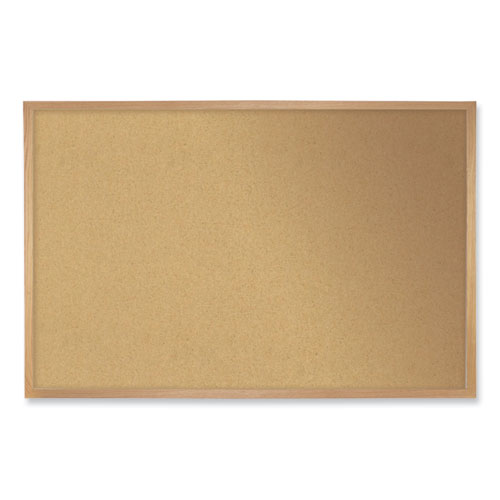 Ghent Natural Cork Bulletin Board with Frame, 120.5 x 48.5, Tan Surface, Oak Frame, Ships in 7-10 Business Days