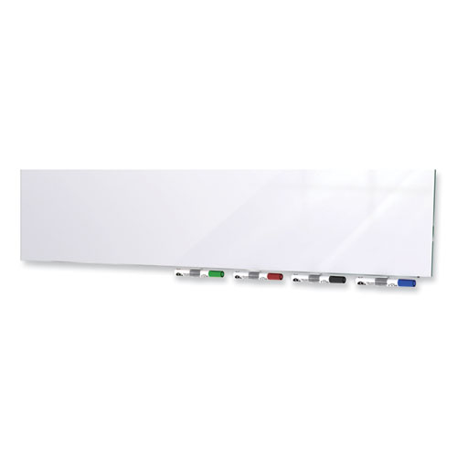 Aria Low Profile Magnetic Glass Whiteboard, 60" x 36", White Surface