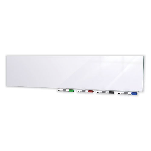 Aria Low-Profile Frameless Magnetic Glassboard, 36" x 24", White Surface