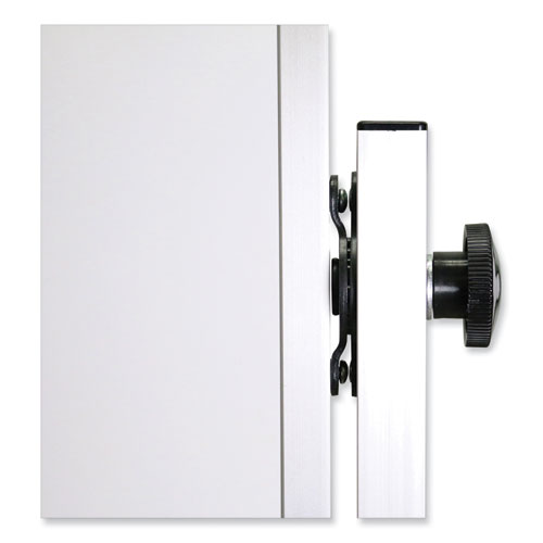 Reversible Magnetic Porcelain Whiteboard with Aluminum Frame, 77.25" x 78.13", White Surface, Satin Aluminum Frame