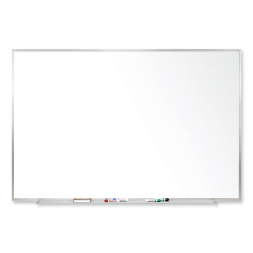 Magnetic Porcelain Whiteboard with Satin Aluminum Frame, 48.5 x 36.5, White Surface, Ships in 7-10 Business Days