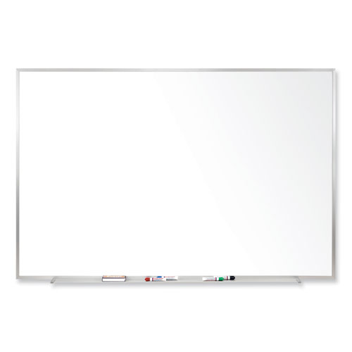 Ghent Magnetic Porcelain Whiteboard with Aluminum Frame, 120.59 x 60.47, White Surface, Satin Aluminum Frame,Ships in 7-10 Bus Days