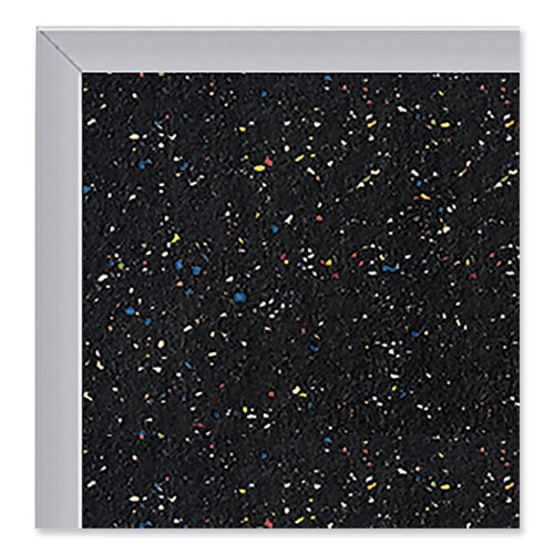 Aluminum-Frame Recycled Rubber Bulletin Boards, 72.5" x 48.5", Confetti Surface, Satin Aluminum Frame