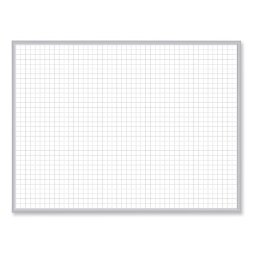 1 x 1 Grid Magnetic Whiteboard, 96.5 x 48.5, White/Gray Surface, Satin Aluminum Frame, Ships in 7-10 Business Days