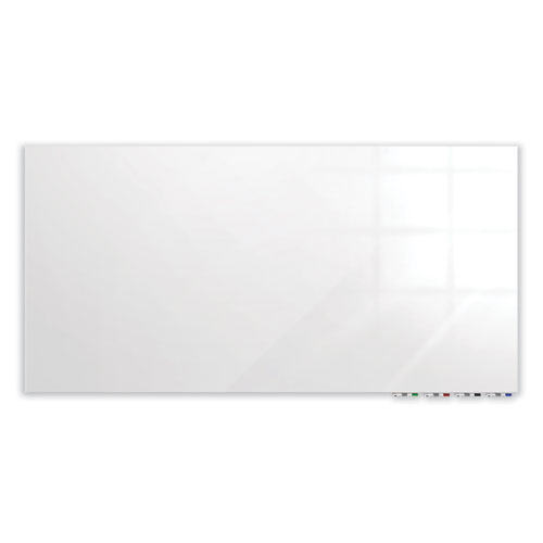 Aria Low-Profile Frameless Magnetic Glassboard, 36" x 24", White Surface