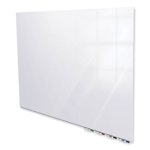 Aria Low Profile Magnetic Glass Whiteboard, 60" x 36", White Surface