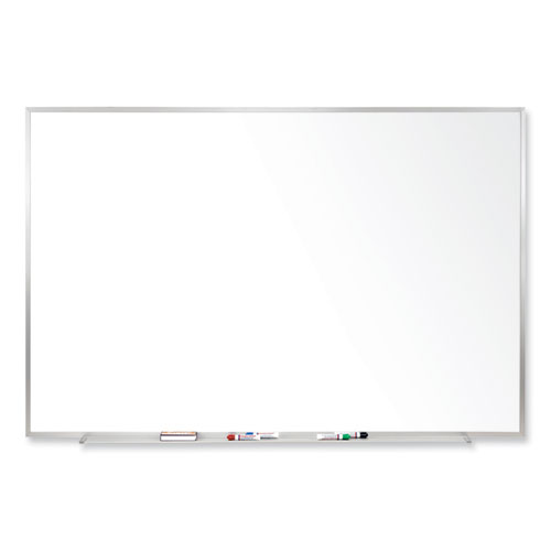 Magnetic Porcelain Whiteboard with Satin Aluminum Frame, 120.5 x 48.5, White Surface, Ships in 7-10 Business Days
