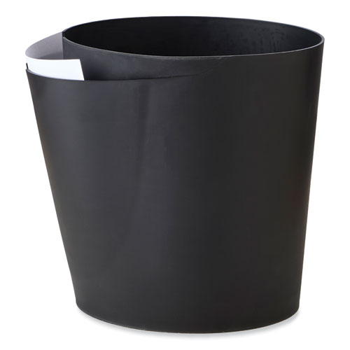 CanCan Deskside Waste/Recycling Can, 5 gal, Plastic, Black